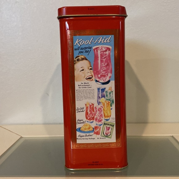 Vintage Red Kool-Aid Metal Tin-Collectible Canister - Picture 2 of 12
